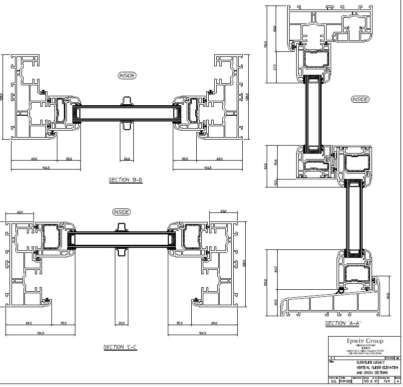 uPVC Sliding Sash Windows Deep Bottom Rail Cross Sections pdf