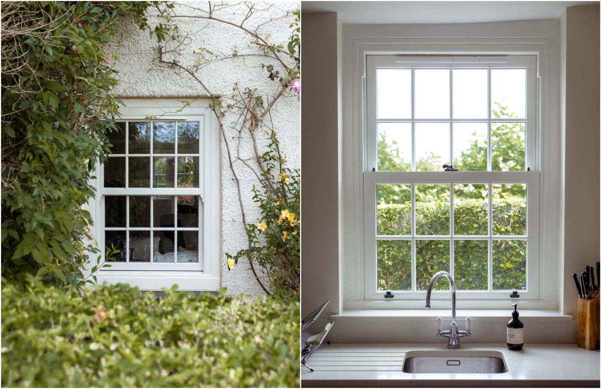 Award-winning Legacy uPVC sliding sash windows installed in a modern home.